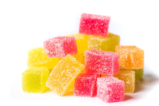 slab jelly gummy square doces coloridos - gummy - fotografias e filmes do acervo