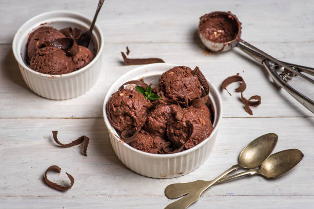 istock Homemade chocolate ice cream in a cup 1314953323