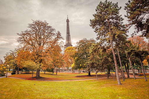 Gardens of the Trocadero, the Jardins du trocadero in Autumn, Paris in the Fall