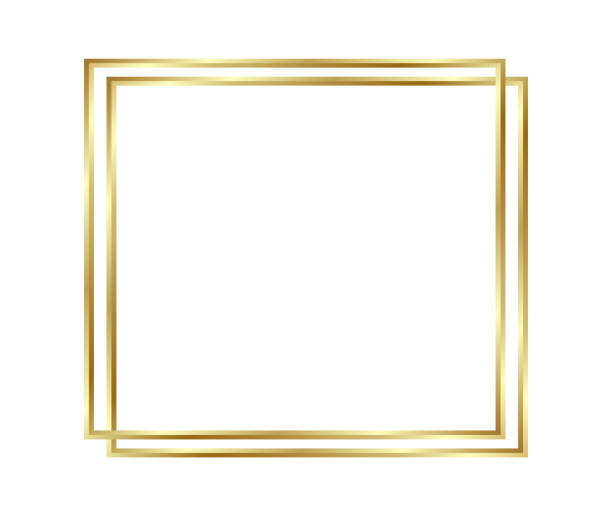 istock Gold shiny glowing frame with shadows isolated background. Golden luxury vintage realistic rectangle border. illustration - Vector 1314955823