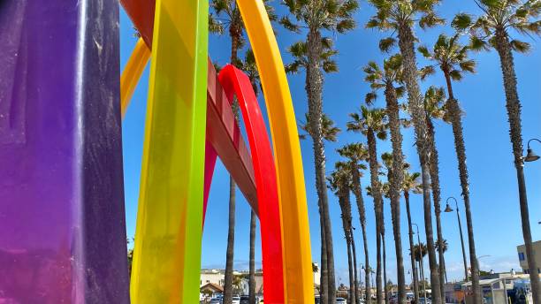 imperial beach colored tubes and palm trees