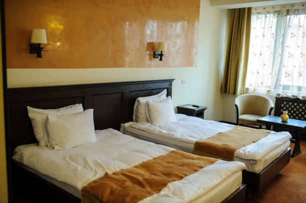 istock interior of a double bed hotel room 1314957312