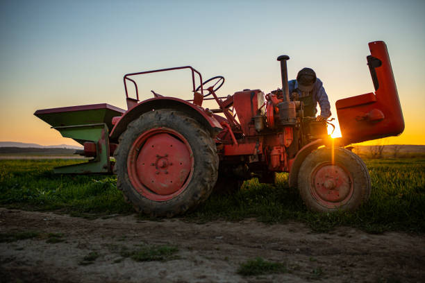 istock Tractor repair on a farm 1314957324