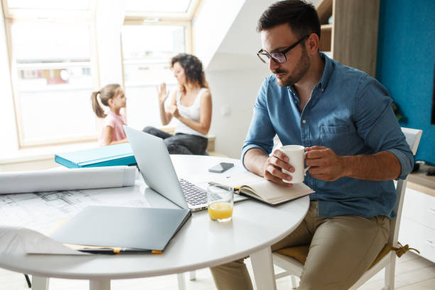 istock Father working from home. Family concept. 1314962252