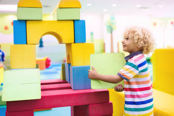 istock Kids play. Construction toy blocks. Child toys 1314963089