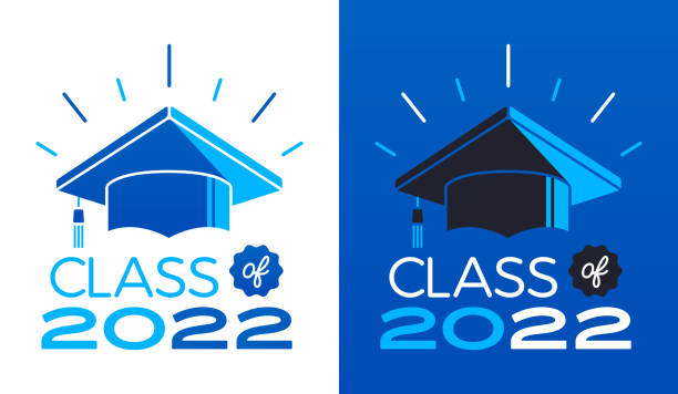 ilustraciones, imágenes clip art, dibujos animados e iconos de stock de clase de graduación de 2022 - graduation