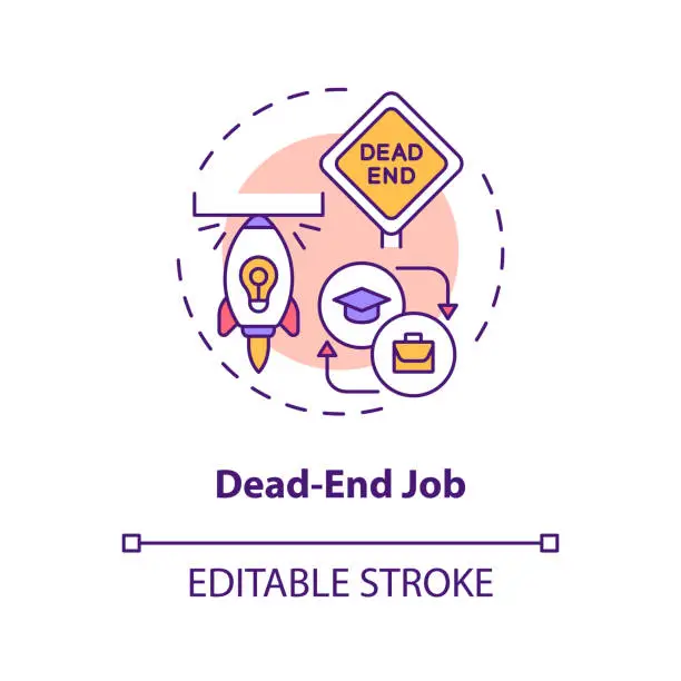 Vector illustration of Dead-end job concept icon