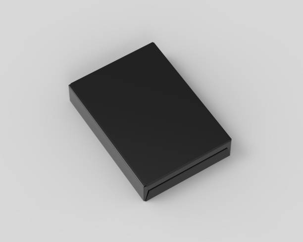 istock Blank black food cardboard box mockup template on isolated white background, ready for design presentation, 3d illustration 1314971750
