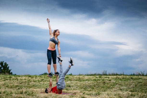 istock Couple doing acroyoga 1314973526