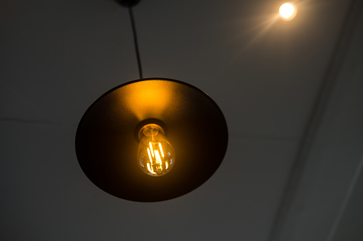 Lamp with orange light decorative in home