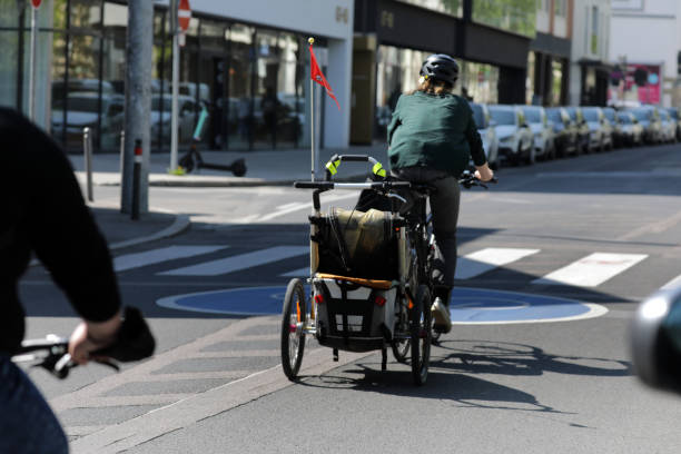 istock cyclists with load bike 1314983169
