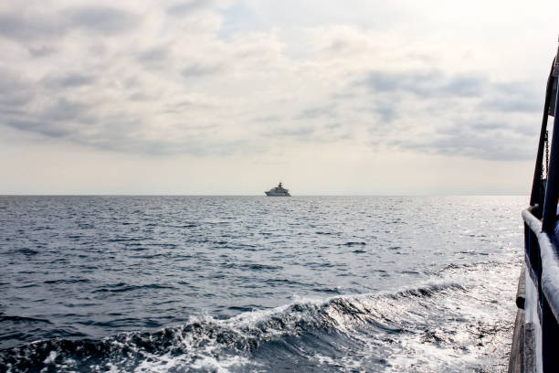 istock Private yacht at sea at anchor. 1314984382