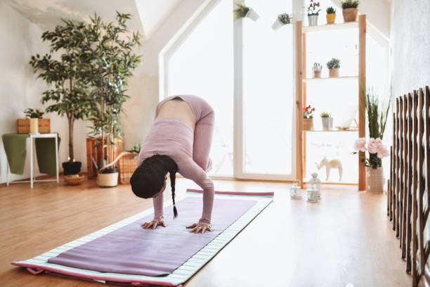 istock Handstand In Motion By Yogini In Home Studio 1314984726