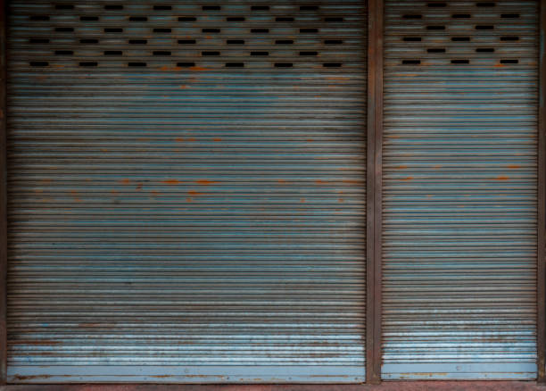 istock Old metal roller door background photo 1314990500