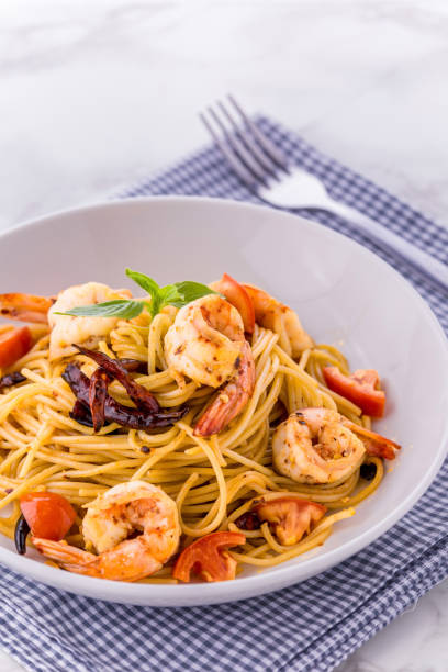 istock Spaghetti Spicy Dried Chilly with Shrimp 1314995189