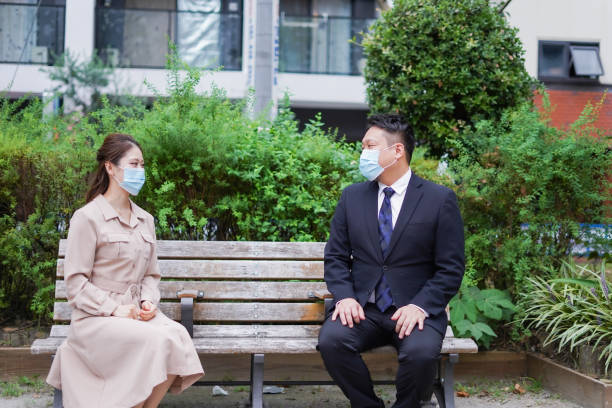 istock Business Person keeping social distancing 1314997361