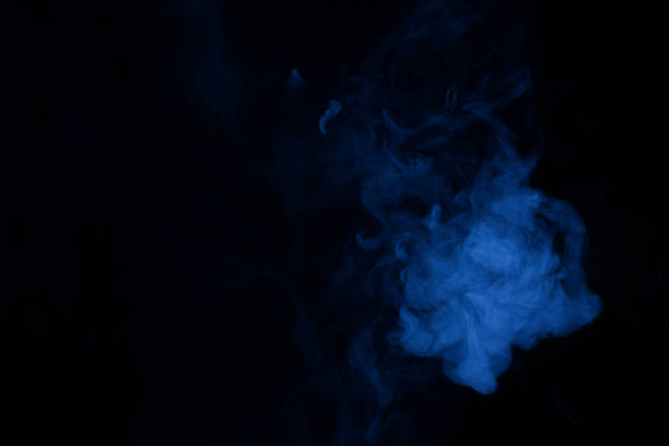istock Blue and pink steam on a black background. 1315001592