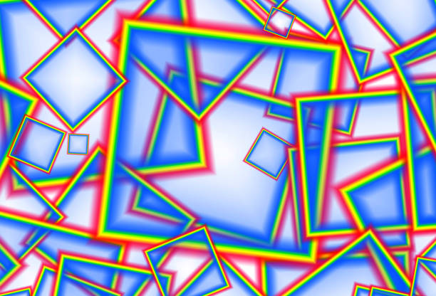 istock Chaotic geometric cubic pattern in tricolor for abstract background 1315008020