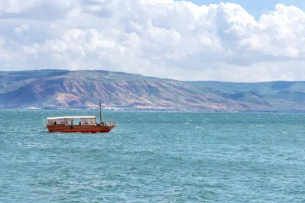 Photo of Boat at sea of Galilee