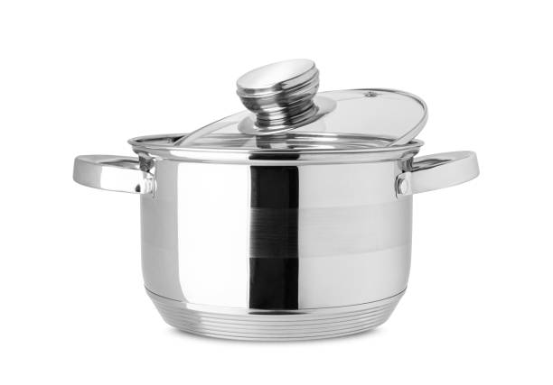 istock Stainless steel pot, kitchen tools isolated on white background 1315012657