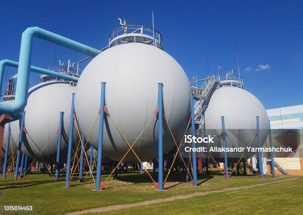 Ball Air Gasholder Of The Control And Measuring Device Stock Photo - Download Image Now