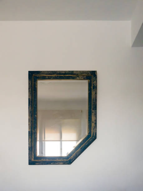 istock Vintage and weathered mirror hung on white wall 1315020375
