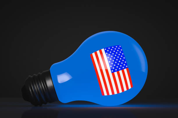 istock A light bulb shines. American symbolism. Political topics. 1315029308