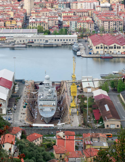 istock military ship inside a dry dock in la spezia 1315031188