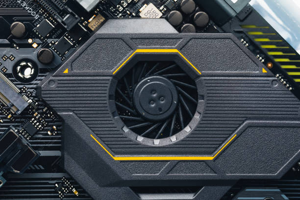 motherboard chipset ventilation cooling system, close-up view