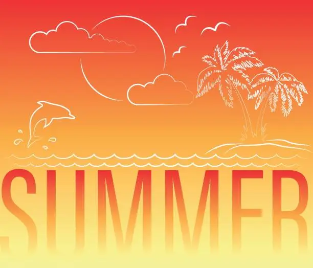 Vector illustration of summer concept Can be used for banner, wallpaper, invitation, poster, brochure.