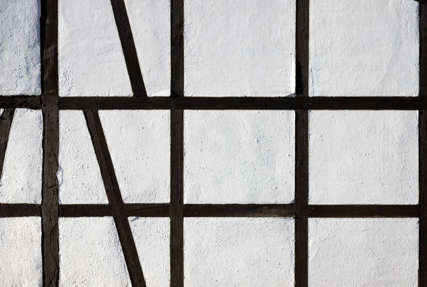 istock Wall of a half-timbered house with white as a background 1315036977