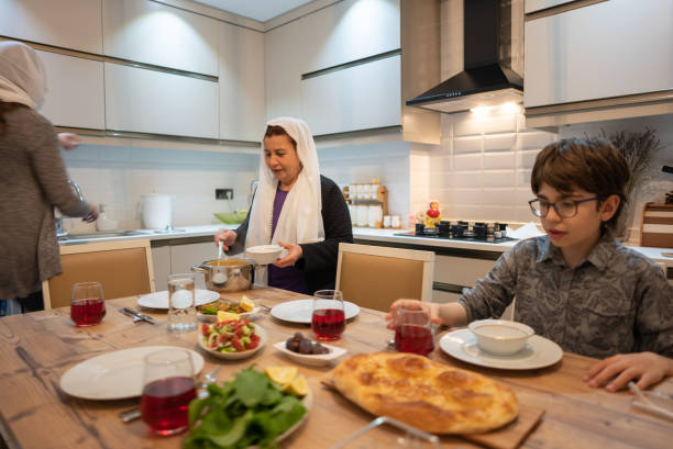 istock Muslim family ready for iftar meal in Ramadan 1315037071