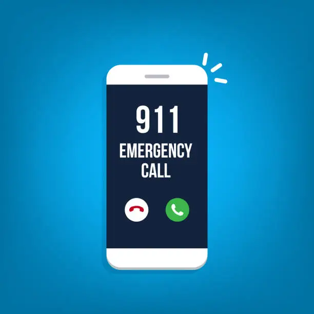 Vector illustration of Emergency Telephone Call