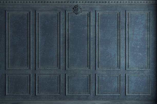 istock Classic wall of old stucco panels blue paint 1315038340