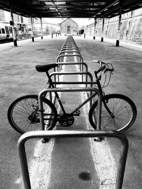 istock Empty bike rack at a UK train station during coronavirus lockdown 1315043949