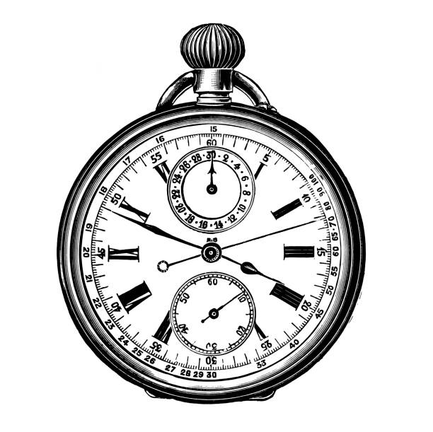 懐中時計 - clock face clock antique number点のイラスト素材／クリップアート素材／マンガ素材／アイコン素材