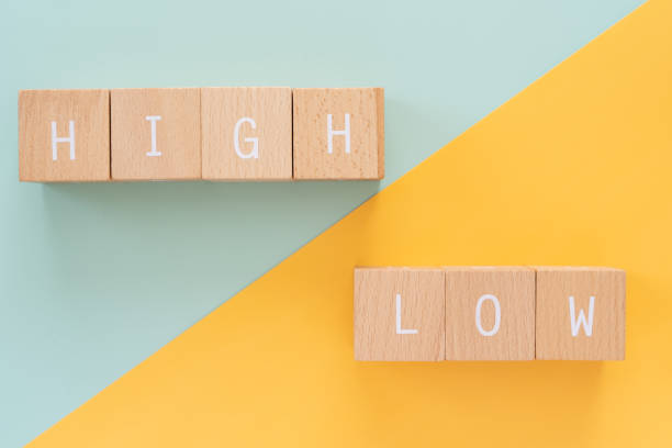 istock HIGH and LOW; Wooden blocks with 