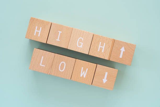 istock HIGH and LOW; Wooden blocks with 