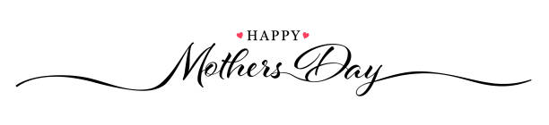 счастливые матери день ручной нарисованной надписи изолированный вектор иллюстрации - mothers day stock illustrations