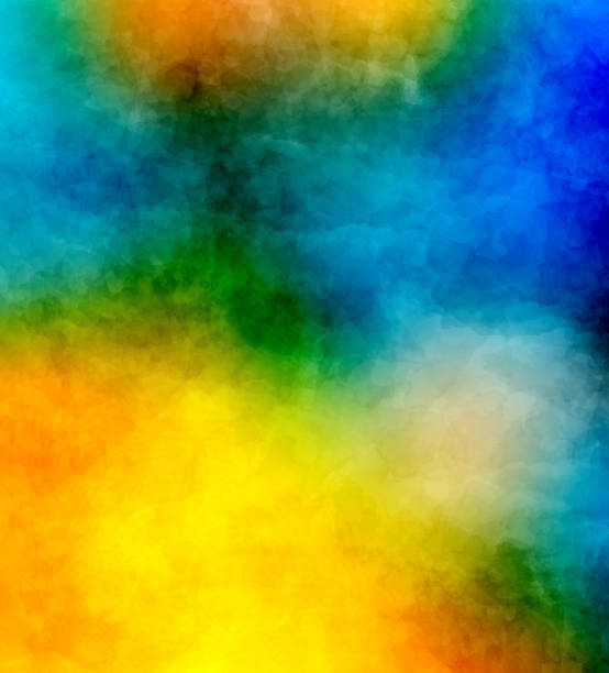 istock Rough matt concrete surface Arbitrary spots swirls pattern Ink mix ombre Contrast drawn image Vibrant blue yellow green shades 1315062961