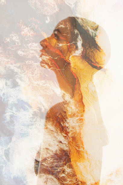 istock double exposure silhouette marble texture woman 1315068459
