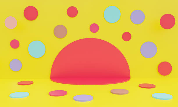 istock minimal scene with geometrical forms. top view cylinder podiums in soft colored background with balls. Scene to show cosmetic product, Showcase, shopfront, display case, 3D illustration. 1315071280