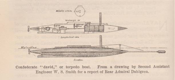 konfederacki okręt torpedowy, wojna secesyjna, xix-wieczna historia marynarki wojennej usa - confederate soldier stock illustrations