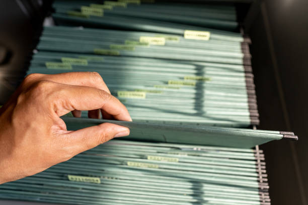 istock Important documents in files placed in the filing cabinet