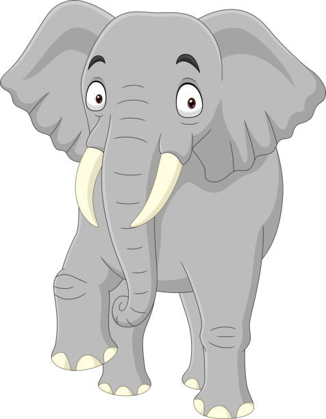 illustrations, cliparts, dessins animés et icônes de éléphant de dessin animé d’isolement sur le fond blanc - 11090