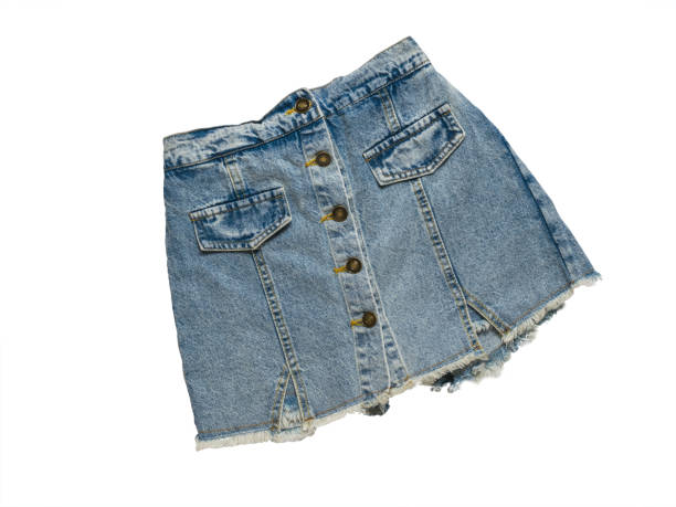 istock Stylish denim skirt isolated on a white background. 1315088275