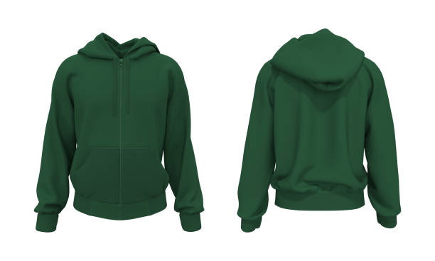 istock Blank hooded sweatshirt  mockup with zipper in front and back views 1315090992