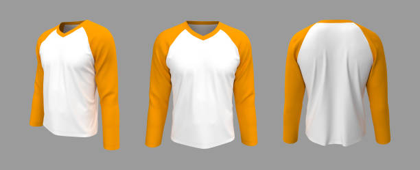 istock Long-sleeves raglan t-shirt mockup 1315091176