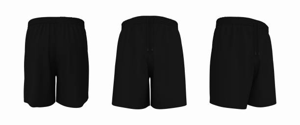 istock Blank sweat shorts mockup in front, back and side views 1315092943