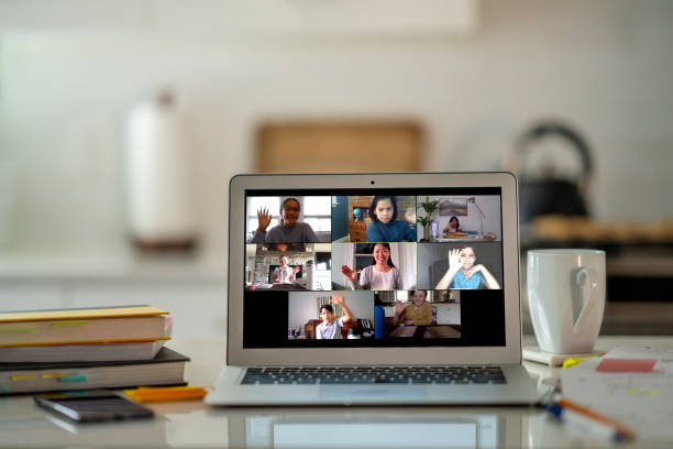 istock Distance learning from home on video conference call 1315093801